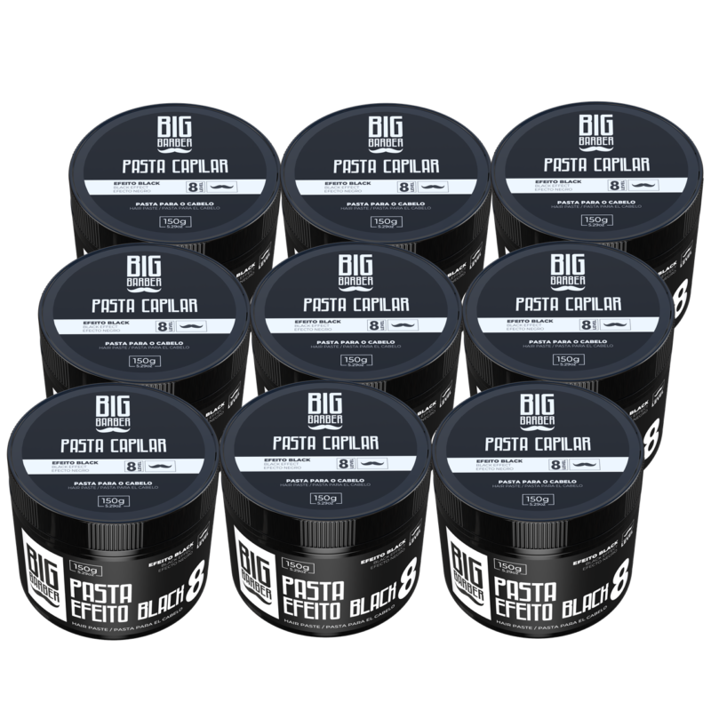 Pasta Capilar Efeito Black Big Barber 150g Level 8 Caixa Com 9 Unidades