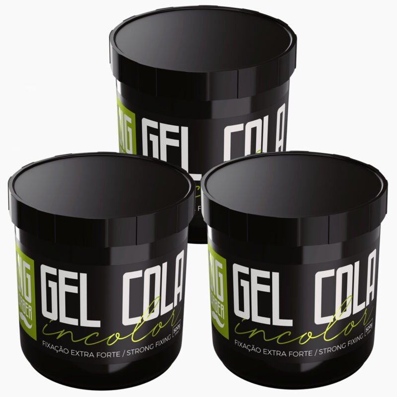 Gel Cola Big Barber 500g Incolor Caixa Com 3 Unidades
