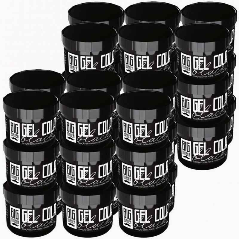 Gel Cola Black Big Barber 300g Pigmentado Caixa Com 36 Unidades