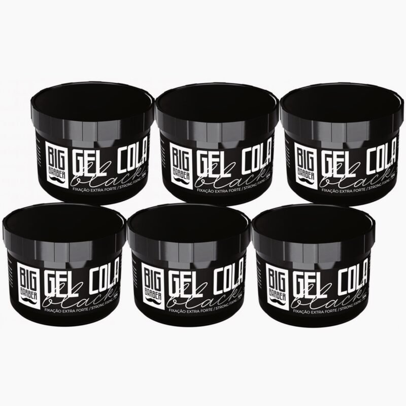 Gel Cola Black Big Barber 300g Pigmentado Caixa Com 6 Unidades