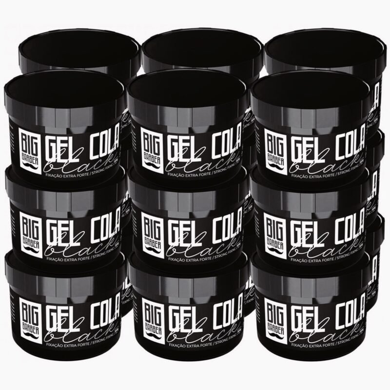 Gel Cola Black Big Barber 300g Pigmentado Caixa Com 15 Unidades