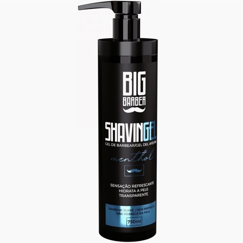 Kit Shaving Gel De Barbear Big Barber Lemon + Menthol 750ml Caixa Com 8 Unidades - Imagem 7