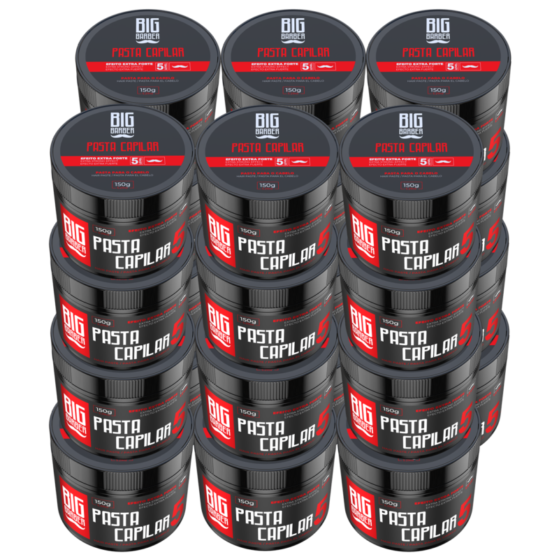 Pasta Capilar Big Barber 150g Level 5 Efeito Extra Forte Caixa Com 24 Unidades