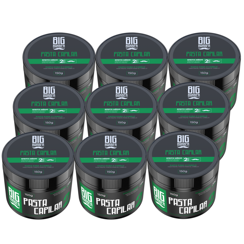Pasta Capilar Big Barber 150g Level 2 Efeito Médio Caixa Com 9 Unidades