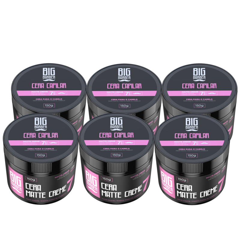 Cera Capilar Matte Creme Big Barber 150g Level 7 Caixa Com 6 Unidades