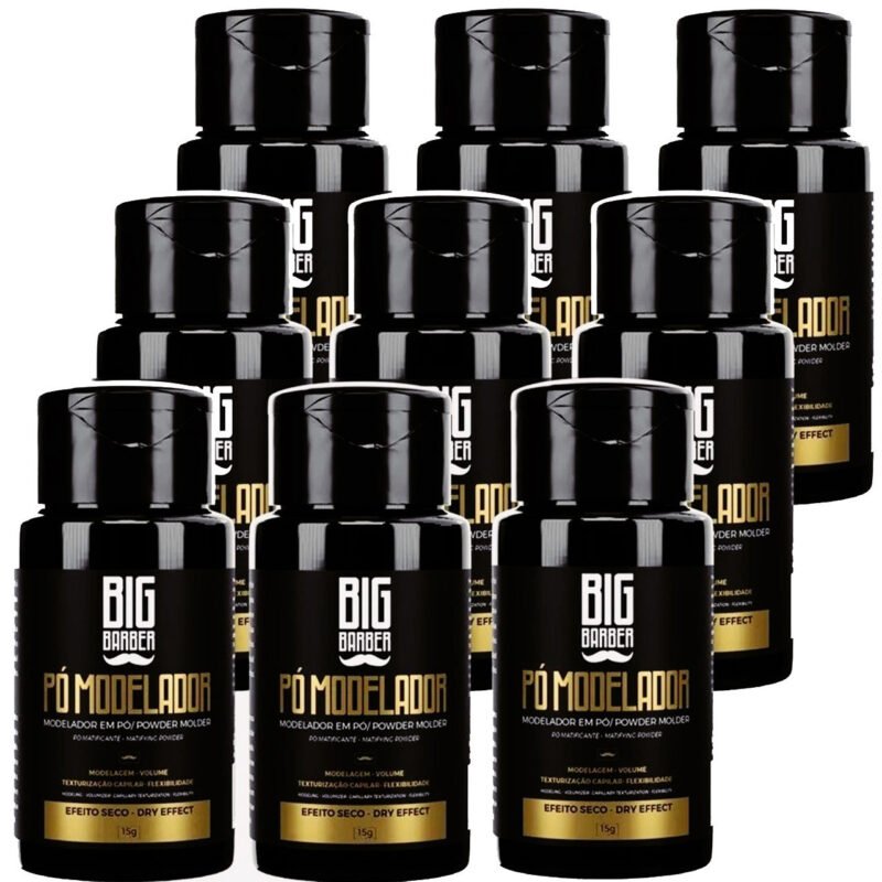 Pó Modelador Pomada Em Pó Big Barber 15g Caixa Com 9 Unidades