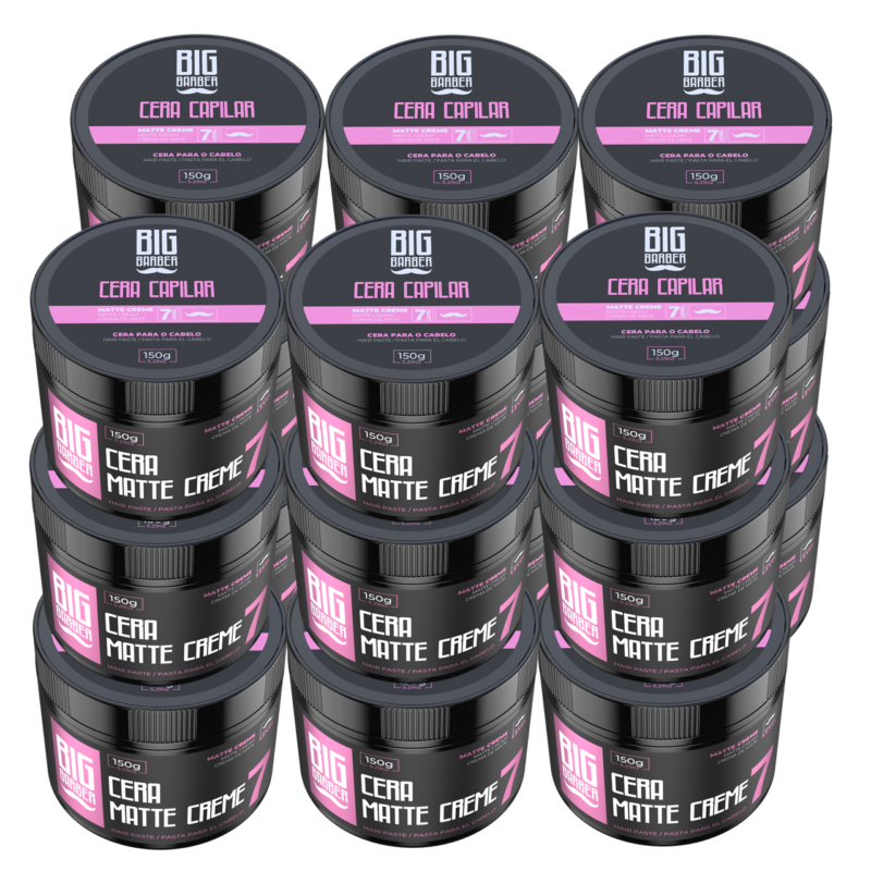 Cera Capilar Matte Creme Big Barber 150g Level 7 Caixa Com 15 Unidades