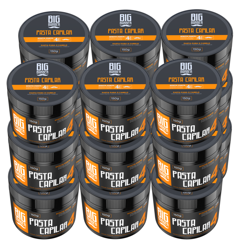 Pasta Capilar Big Barber 150g Level 4 Efeito Forte Caixa Com 15 Unidades