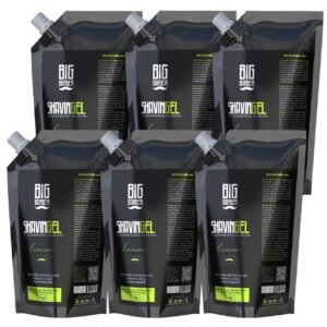 Shaving Gel De Barbear Big Barber Refil 1Kg Lemon Caixa Com 6 Unidades