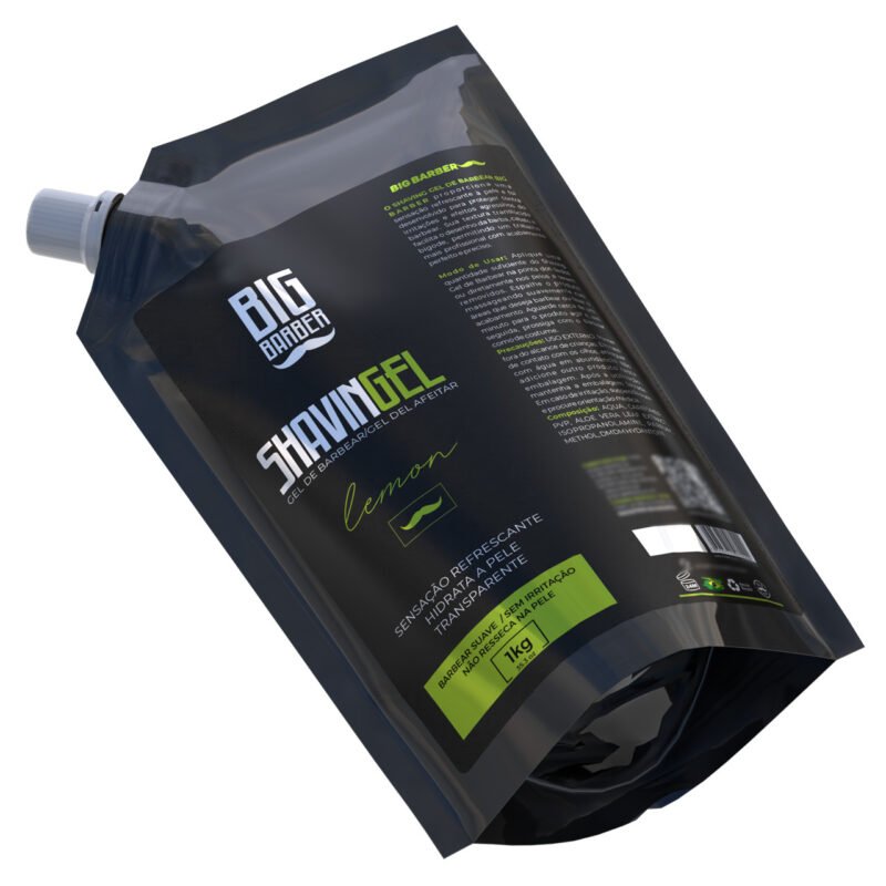 Shaving Gel De Barbear Big Barber Refil 1Kg Lemon Caixa Com 3 Unidades - Imagem 4