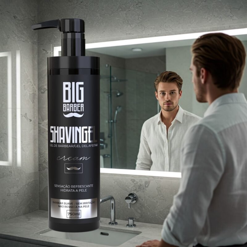 Shaving Gel De Barbear Big Barber 750ml Cream Caixa Com 6 Unidades - Imagem 3