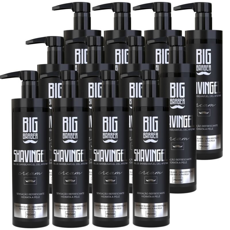 Shaving Gel De Barbear Big Barber 750ml Cream Caixa Com 12 Unidades