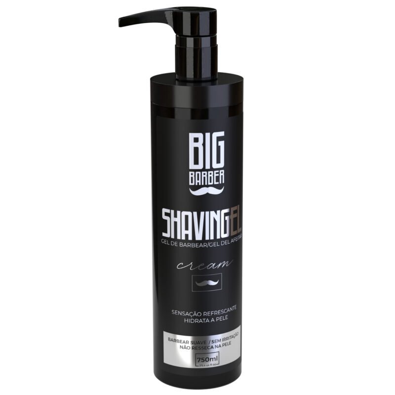 Shaving Gel De Barbear Big Barber 750ml Cream Caixa Com 6 Unidades - Imagem 4