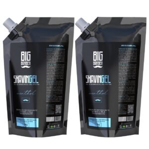 Shaving Gel De Barbear Big Barber Refil 1Kg Menthol Caixa Com 2 Unidades