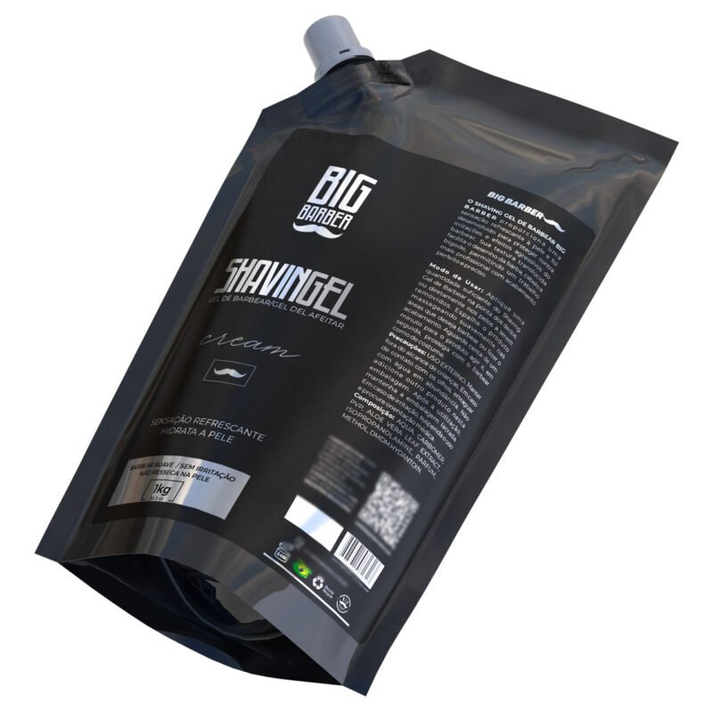 Shaving Gel De Barbear Big Barber Refil 1Kg Cream Profissional - Imagem 7