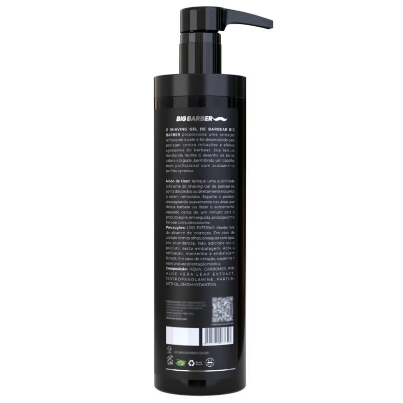Shaving Gel De Barbear Big Barber 750ml Cream Caixa Com 6 Unidades - Imagem 7