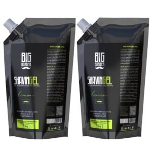 Shaving Gel De Barbear Big Barber Refil 1Kg Lemon Caixa Com 2 Unidades