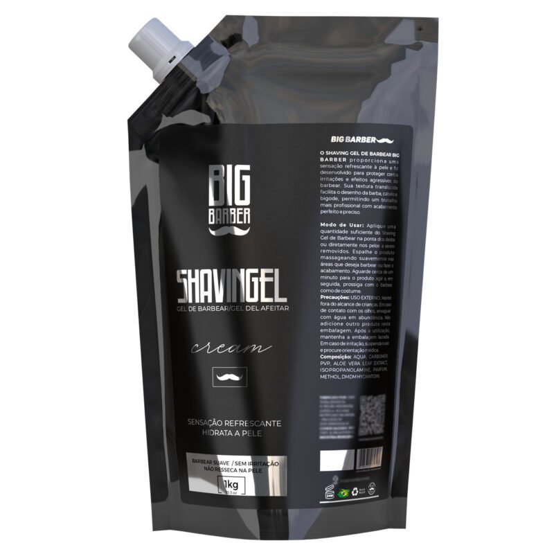 Shaving Gel De Barbear Big Barber Refil 1Kg Cream Profissional
