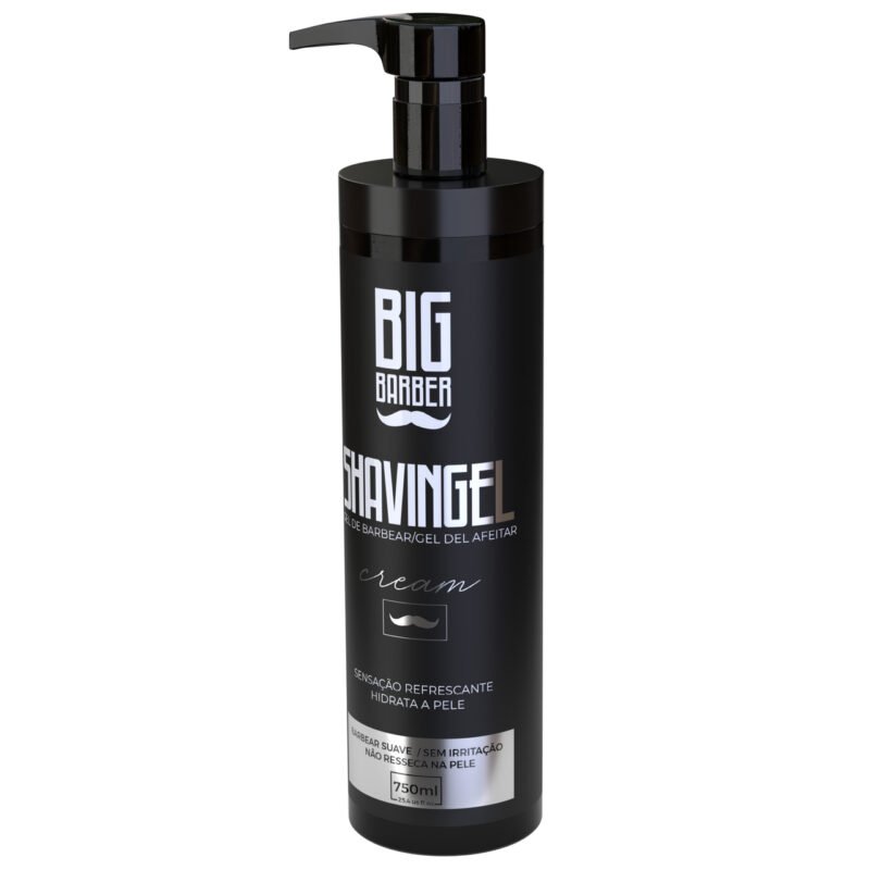 Shaving Gel De Barbear Big Barber 750ml Cream Caixa Com 6 Unidades - Imagem 6