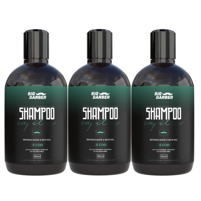 Shampoo Capilar Big Barber 250ml Ice Cool Caixa Com 3 Unidades