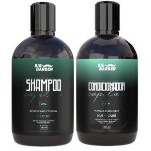 Kit Shampoo + Condicionador Capilar Big Barber 250ml Caixa Com 2 Unidades