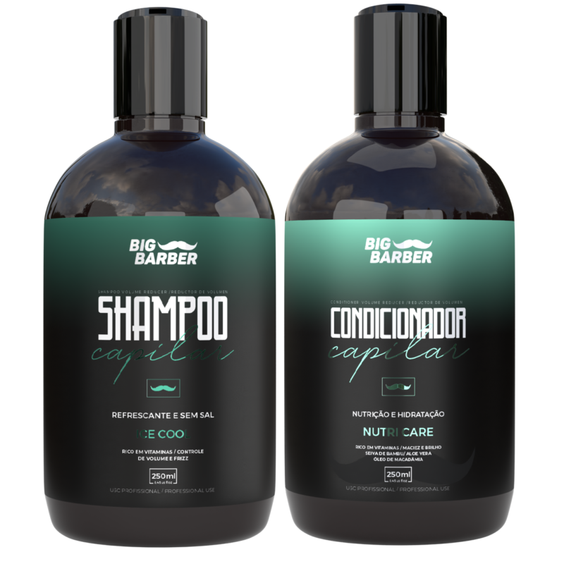 Kit Shampoo + Condicionador Capilar Big Barber 250ml Caixa Com 2 Unidades