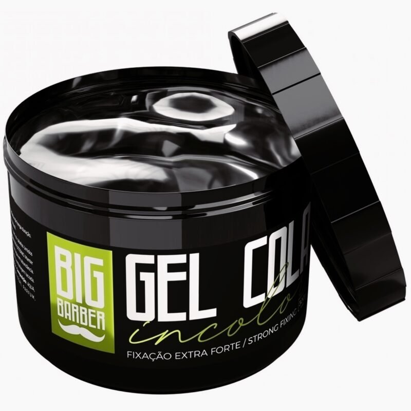 Gel Cola Big Barber 300g Misturado Incolor e Black Fixação Extra Forte - Imagem 4