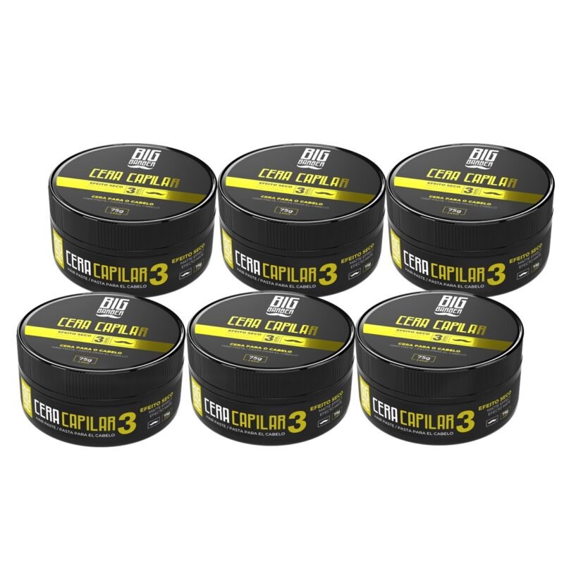 Cera Capilar Big Barber 75g Level 3 Matte Seco Caixa Com 6 Unidades