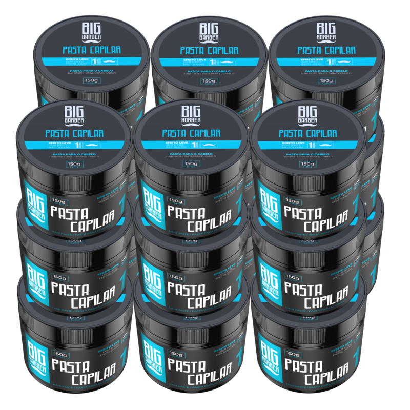 Pasta Capilar Big Barber 150g Level 1 Efeito Leve Caixa Com 18 Unidades