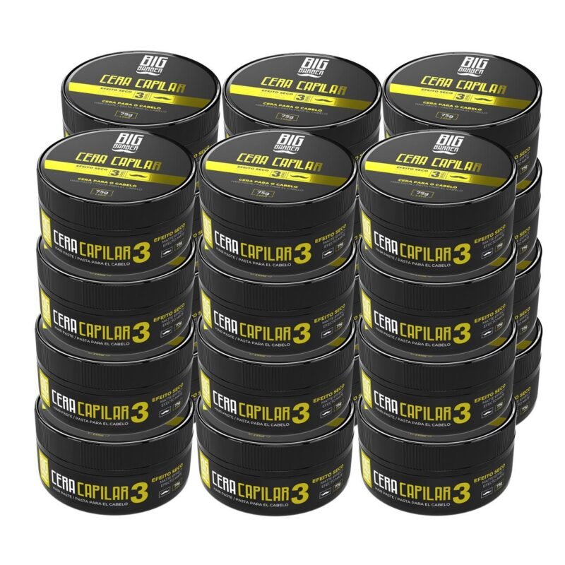 Cera Capilar Big Barber 75g Level 3 Matte Seco Caixa Com 24 Unidades