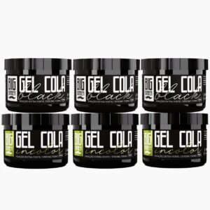 Gel Cola Big Barber 300g Misturado Incolor e Black Caixa Com 6 Unidades