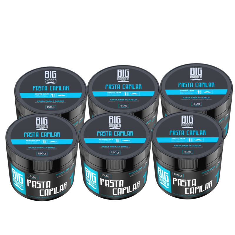 Pasta Capilar Big Barber 150g Level 1 Efeito Leve Caixa Com 6 Unidades