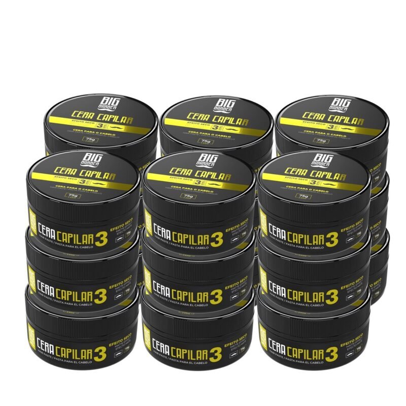 Cera Capilar Big Barber 75g Level 3 Matte Seco Caixa Com 18 Unidades