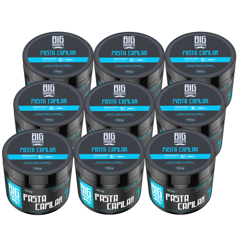 Pasta Capilar Big Barber 150g Level 1 Efeito Leve Caixa Com 9 Unidades
