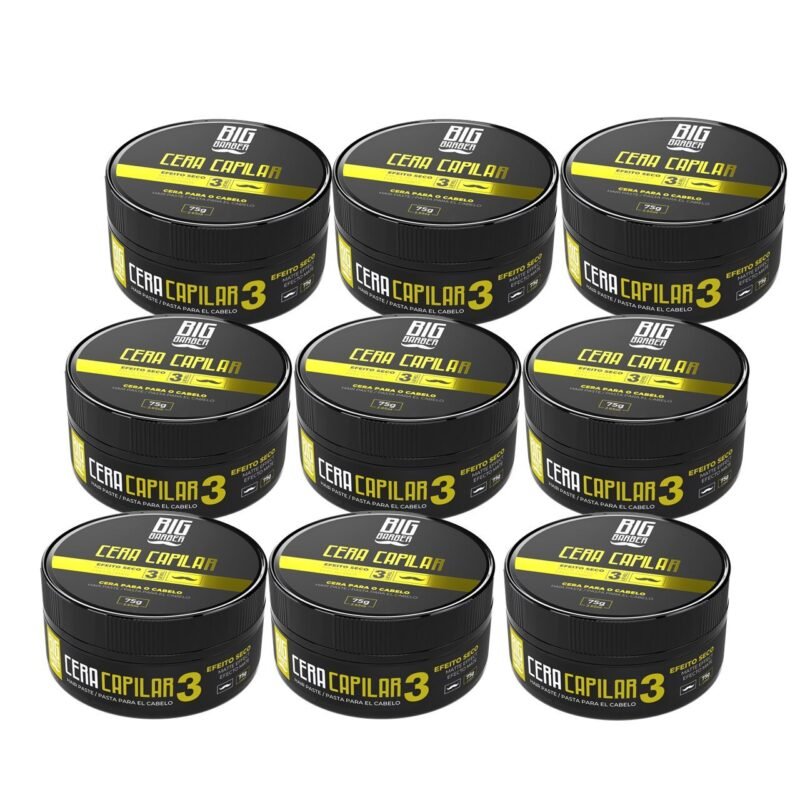 Cera Capilar Big Barber 75g Level 3 Matte Seco Caixa Com 9 Unidades