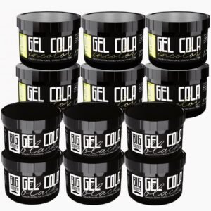 Gel Cola Big Barber 300g Misturado Incolor e Black Caixa Com 12 Unidades