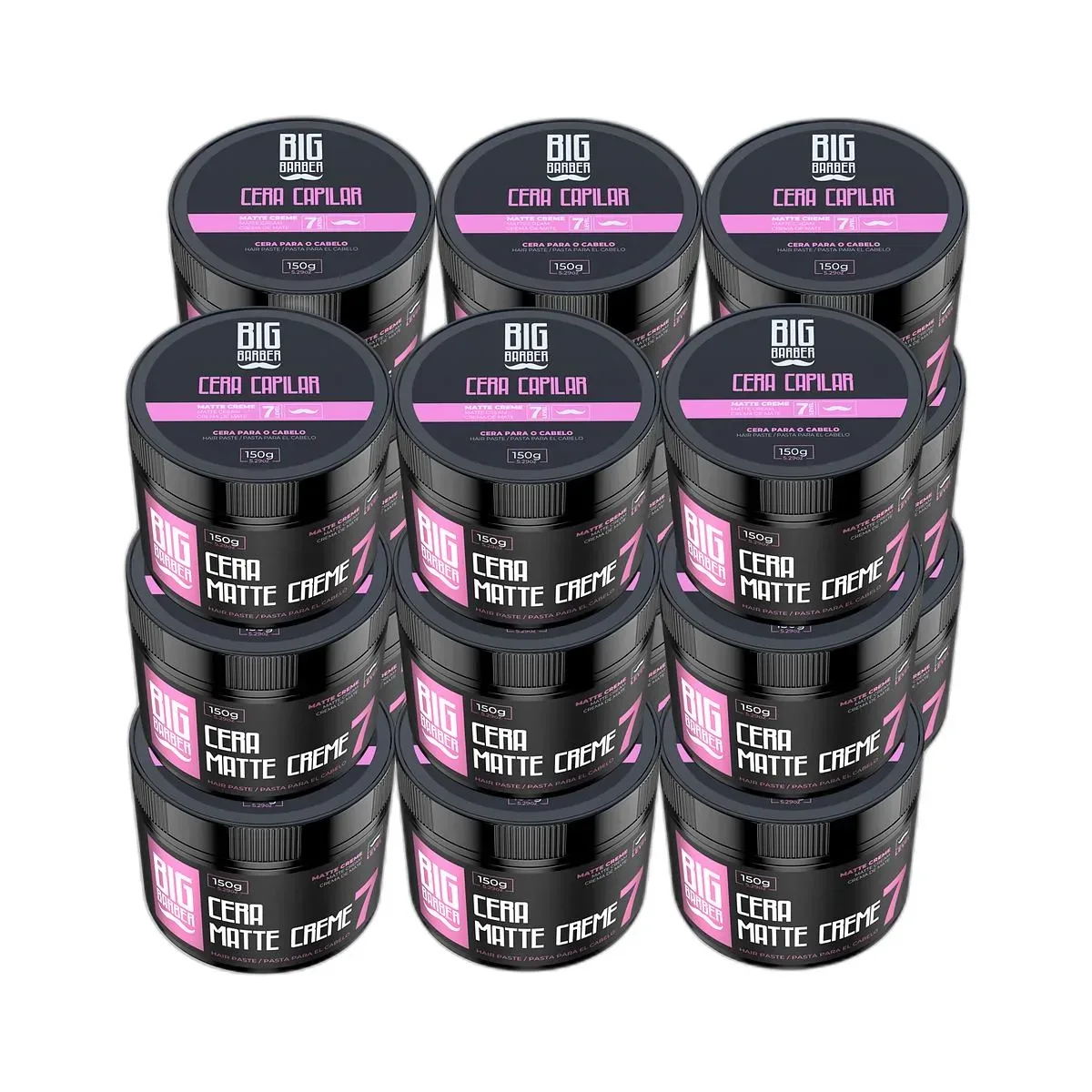 Big Barber – Cera Capilar Big Barber 150g Level 7 Matte Creme Caixa Com 18 Unidades Big Barber - Cera Capilar Big Barber 150g Level 7 Matte Creme Caixa Com 18 Unidades