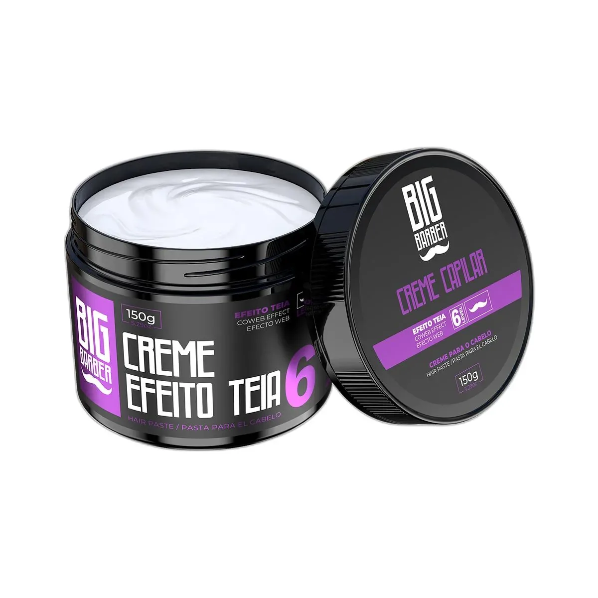 Big Barber – Creme Capilar Big Barber 150g Level 6 Efeito Teia Caixa Com 18 Unidades Big Barber - Creme Capilar Big Barber 150g Level 6 Efeito Teia Caixa Com 18 Unidades