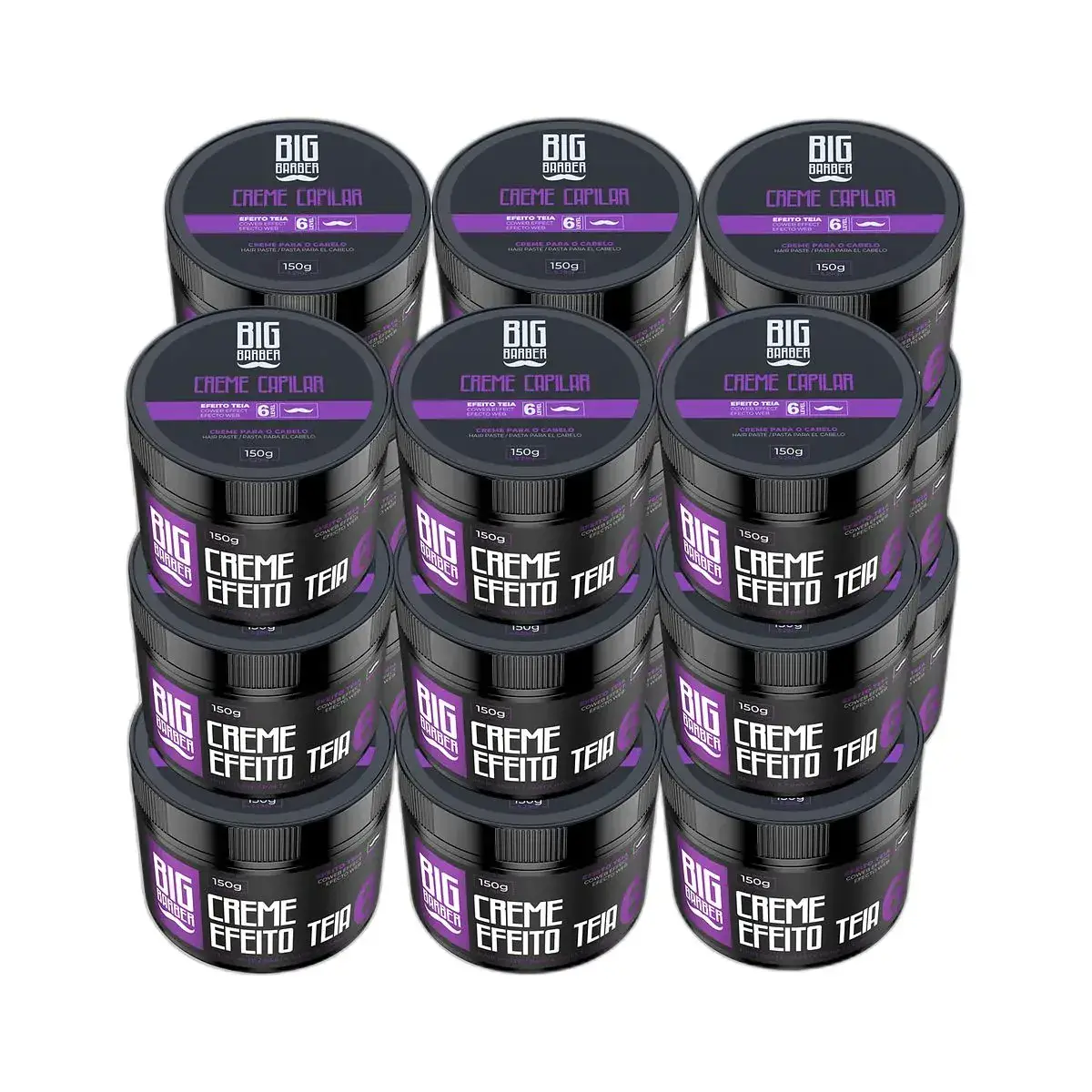 Big Barber – Creme Capilar Big Barber 150g Level 6 Efeito Teia Caixa Com 18 Unidades Big Barber - Creme Capilar Big Barber 150g Level 6 Efeito Teia Caixa Com 18 Unidades