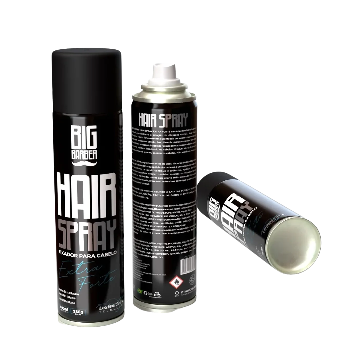 Big Barber – Laquê Hair Spray Big Barber 400ml/280g Extra Forte Caixa Com 12 Unidades Big Barber - Laquê Hair Spray Big Barber 400ml/280g Extra Forte Caixa Com 12 Unidades
