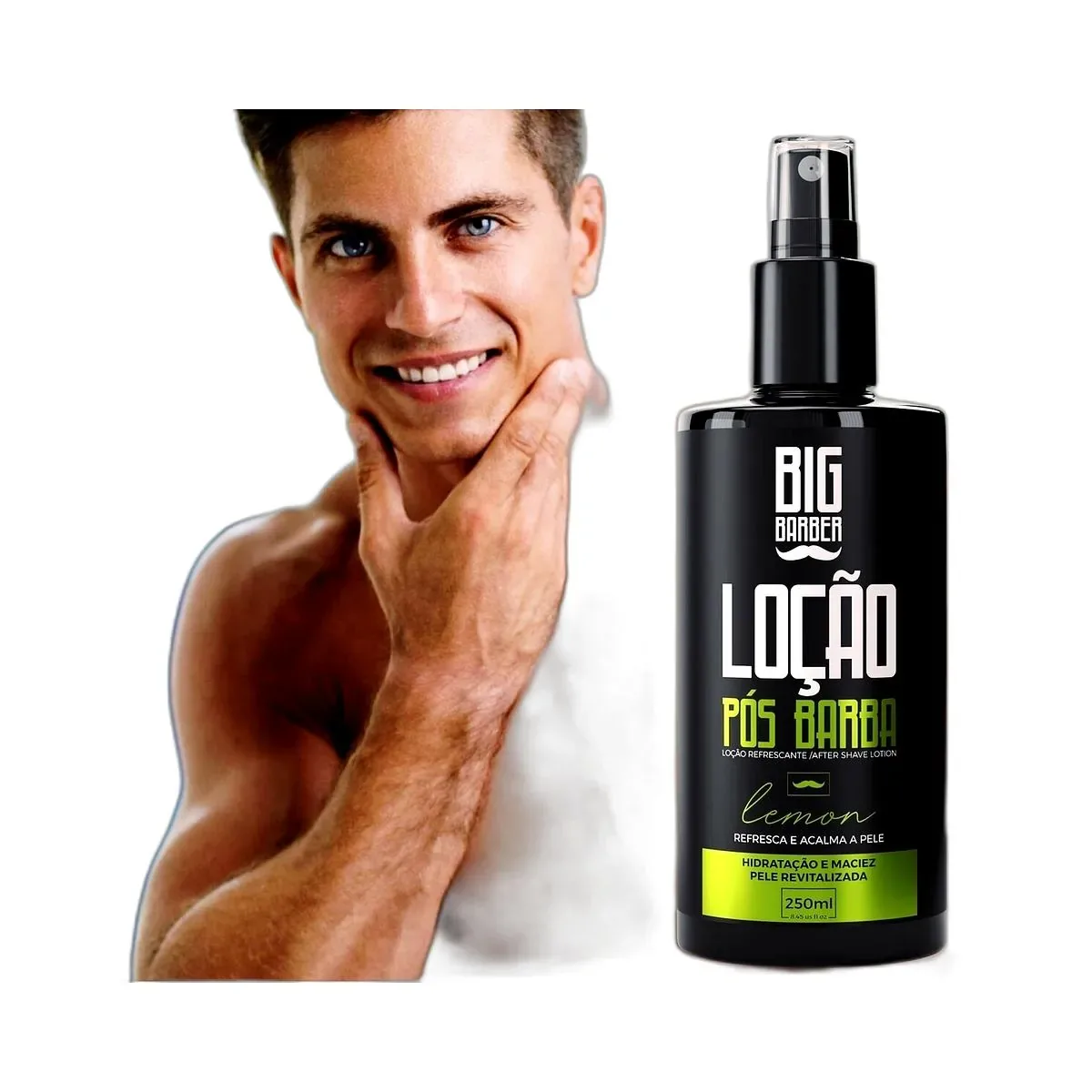 Big Barber – Loção Pós Barba Spray Big Barber 250ml Lemon Caixa Com 12 Unidades Big Barber - Loção Pós Barba Spray Big Barber 250ml Lemon Caixa Com 12 Unidades