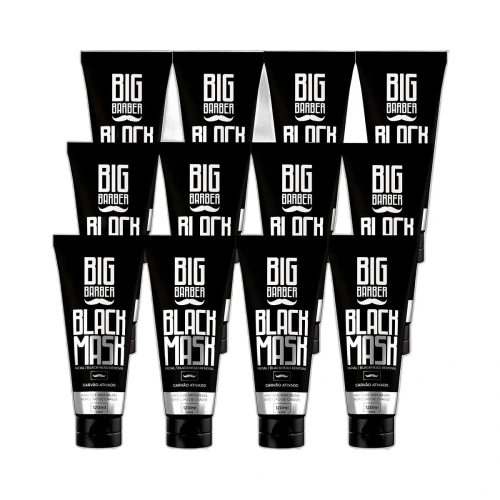 Big Barber - Máscara Remoção Cravos Big Barber Black Mask 120ml Caixa Com 12 Unidades