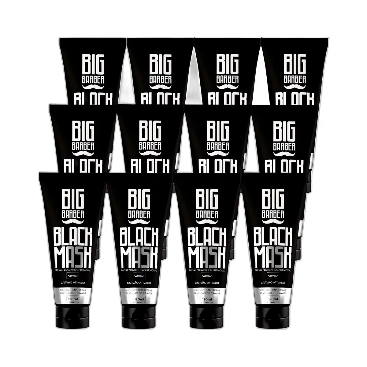 Big Barber – Máscara Remoção Cravos Big Barber Black Mask 120ml Caixa Com 12 Unidades Big Barber - Máscara Remoção Cravos Big Barber Black Mask 120ml Caixa Com 12 Unidades