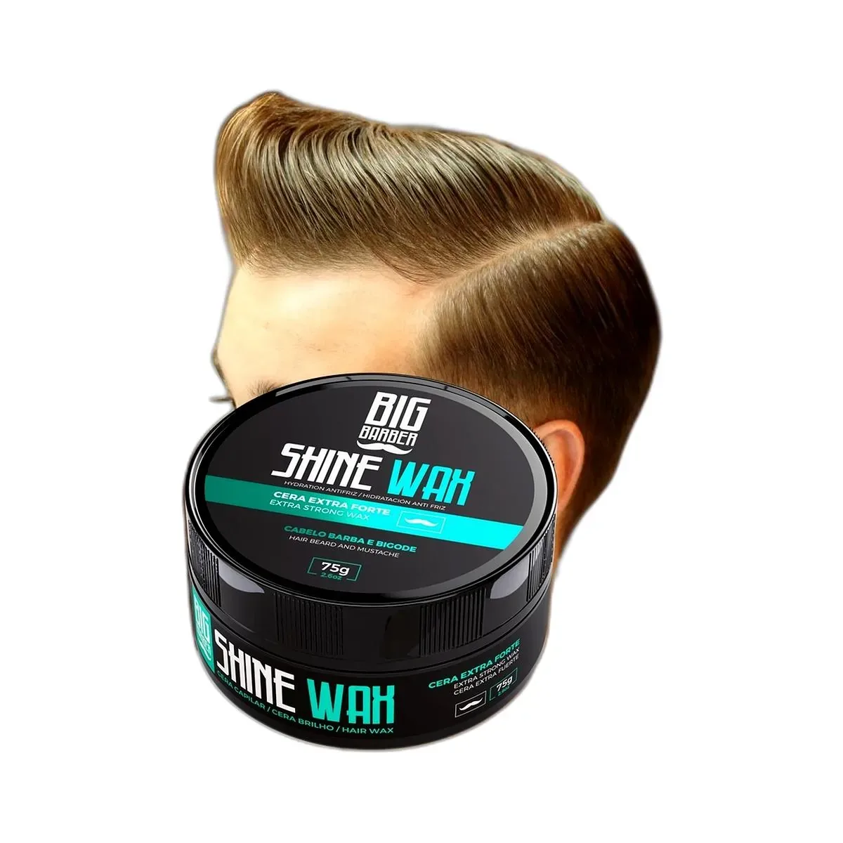 Big Barber – Pasta Capilar Shine Wax Big Barber 75g Efeito Brilho Caixa Com 24 Unidades Big Barber - Pasta Capilar Shine Wax Big Barber 75g Efeito Brilho Caixa Com 24 Unidades