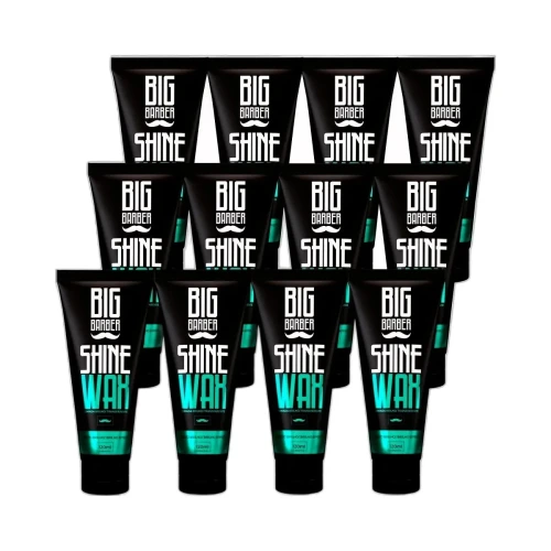 Big Barber - Pasta Capilar Shine Wax Bisnaga Big Barber 120g Efeito Brilho Caixa Com 12 Unidades