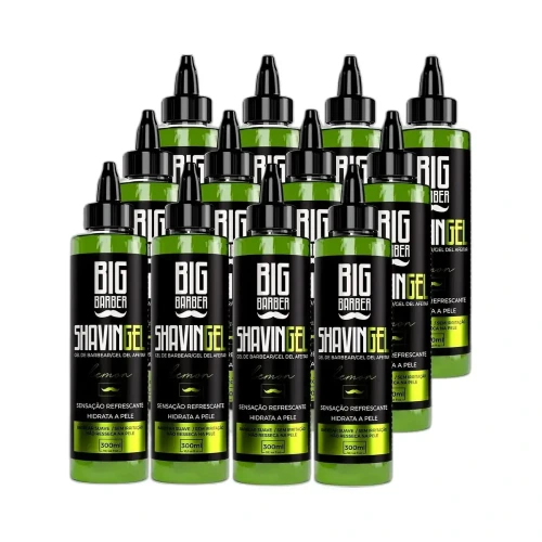 Big Barber - Shaving Gel Barbear Bisnaga Big Barber 300ml Lemon Caixa Com 12 Unidades