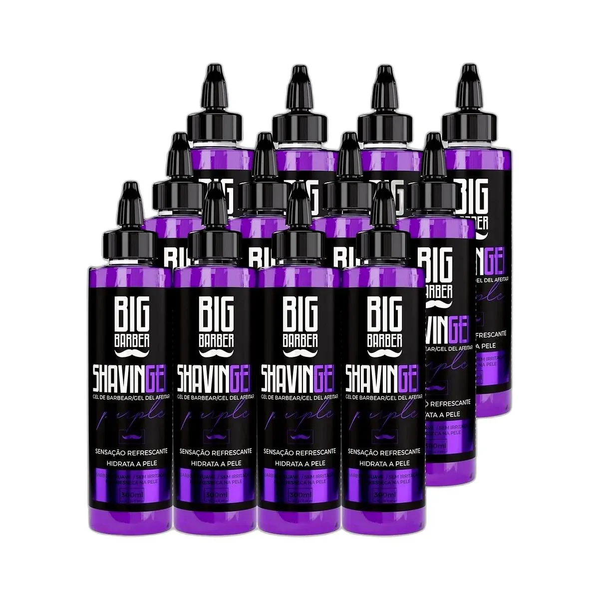 Big Barber - Shaving Gel Barbear Bisnaga Big Barber 300ml Purple Caixa Com 12 Unidades