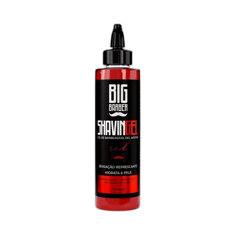 Big Barber - Shaving Gel Barbear Bisnaga Big Barber 300ml Red Caixa Com 12 Unidades