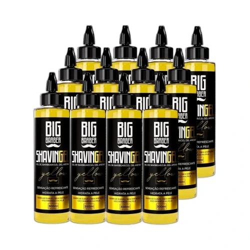 Big Barber - Shaving Gel Barbear Bisnaga Big Barber 300ml Yellow Caixa Com 12 Unidades