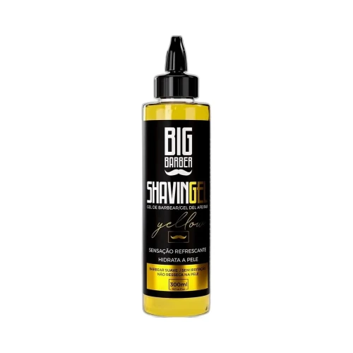 Big Barber - Shaving Gel Barbear Bisnaga Big Barber 300ml Yellow Caixa Com 12 Unidades